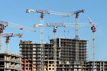 Image showing Construction skyscrapers  