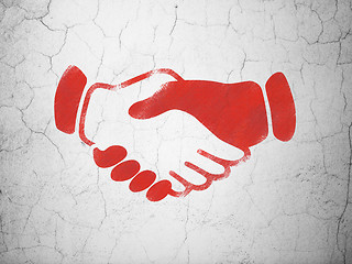 Image showing Finance concept: Handshake on wall background
