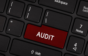 Image showing Audit text on red keyboard button