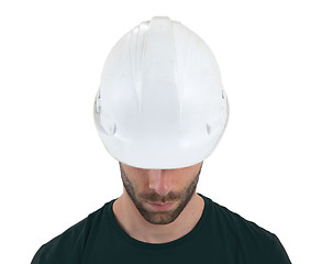 Image showing Engineer with hardhat on white background