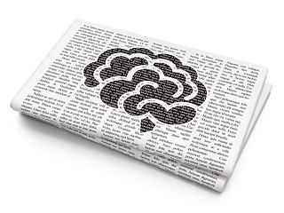 Image showing Medicine concept: Brain on Newspaper background