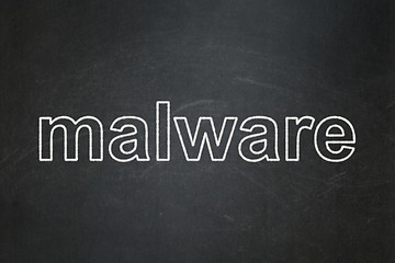 Image showing Security concept: Malware on chalkboard background