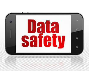 Image showing Information concept: Smartphone with Data Safety on display