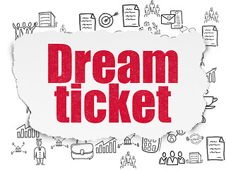 Image showing Finance concept: Dream Ticket on Torn Paper background