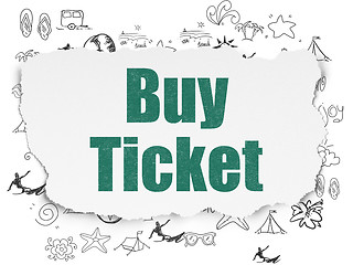 Image showing Vacation concept: Buy Ticket on Torn Paper background