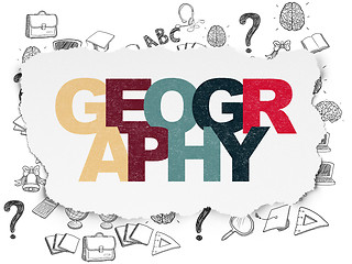 Image showing Studying concept: Geography on Torn Paper background