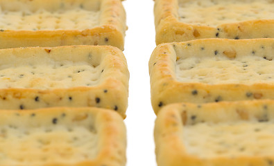 Image showing Simple square crackers isolated