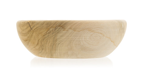 Image showing Simple wood bowl, isolated