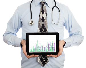 Image showing Doctor holding tablet - Graph