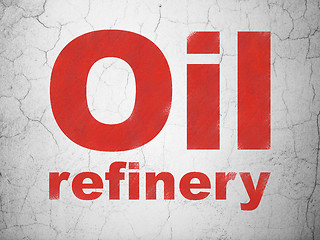 Image showing Manufacuring concept: Oil Refinery on wall background