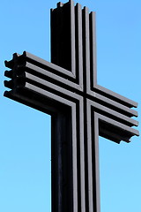 Image showing black iron cross on a sky background