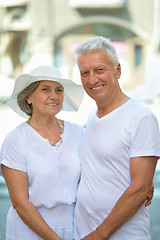 Image showing Mature couple in town