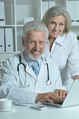 Image showing senior Doctors   with laptop