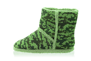 Image showing Warm slipper with camouflage print