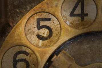 Image showing Close up of Vintage phone dial - 5