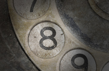 Image showing Close up of Vintage phone dial - 8