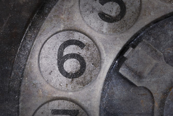 Image showing Close up of Vintage phone dial - 6