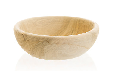 Image showing Simple wood bowl, isolated