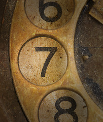 Image showing Close up of Vintage phone dial - 7