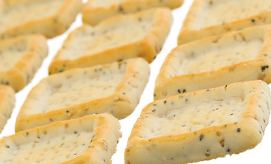 Image showing Simple square crackers isolated