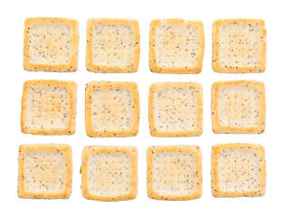Image showing Simple square crackers isolated
