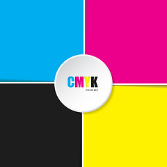 Image showing Abstract cmyk background with white stripes
