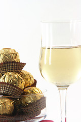 Image showing snacks and wine