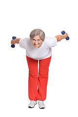 Image showing Senior woman exercising 