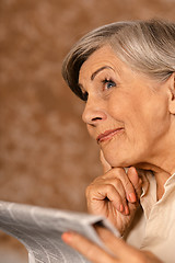 Image showing  aged surprised woman 