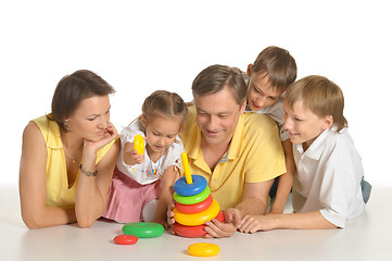 Image showing Happy family playing 