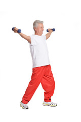 Image showing Senior woman exercising 