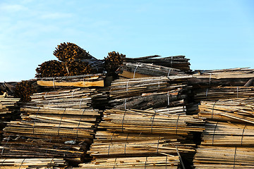 Image showing Pile of wooden planks