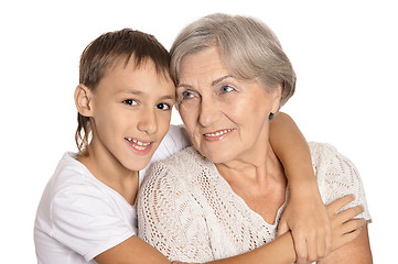 Image showing boy with his grandmother