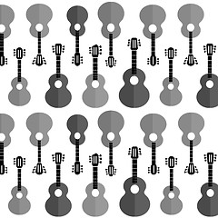 Image showing Set of Different Acoustic Guitars Silhouettes