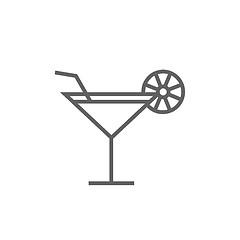 Image showing Cocktail glass line icon.