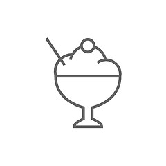 Image showing Cup of ice cream line icon.