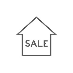 Image showing House for sale line icon.