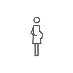 Image showing Pregnant woman line icon.