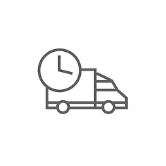 Image showing Delivery truck line icon.