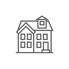 Image showing Two storey detached house line icon.