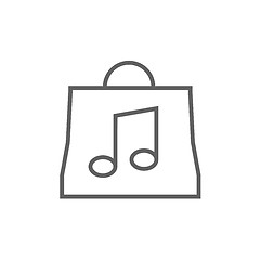 Image showing Bag with music note line icon.