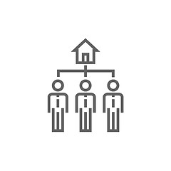 Image showing Three real estate agents line icon.