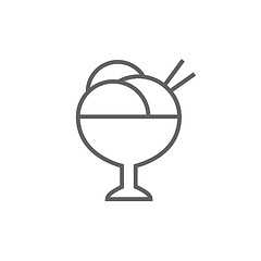 Image showing Cup of an ice cream line icon.