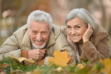 Image showing Senior couple in autumn park