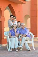 Image showing Family relaxing at vacation resort