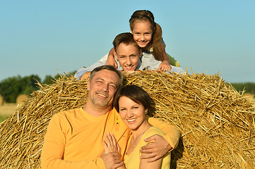 Image showing Happy family in wheat field