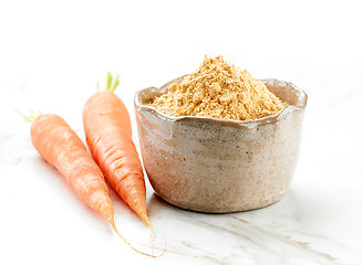 Image showing bowl of dried carrot powder