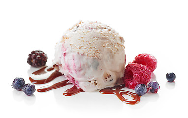 Image showing ice cream ball with frozen berries