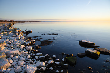 Image showing Colorful stony coast