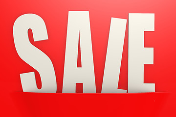 Image showing White sale word in red pocket, business concept